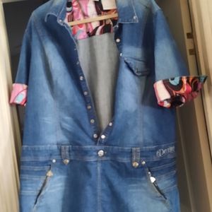 Dereon by Beyonce Denim Jumper Long Shirt 3x